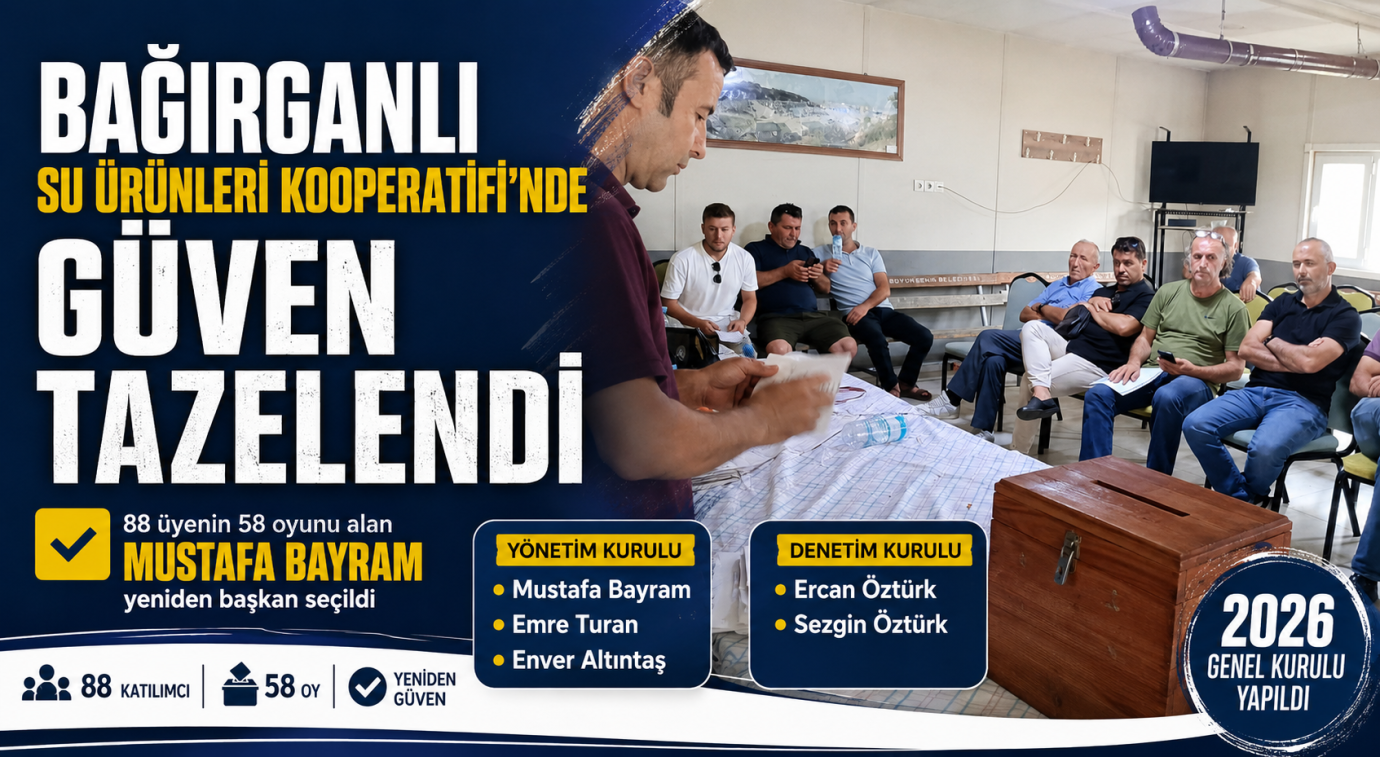 Bağırganlı Su Ürünleri Kooperatifi'nde Güven Tazelendi: Mustafa Bayram Yeniden Başkan