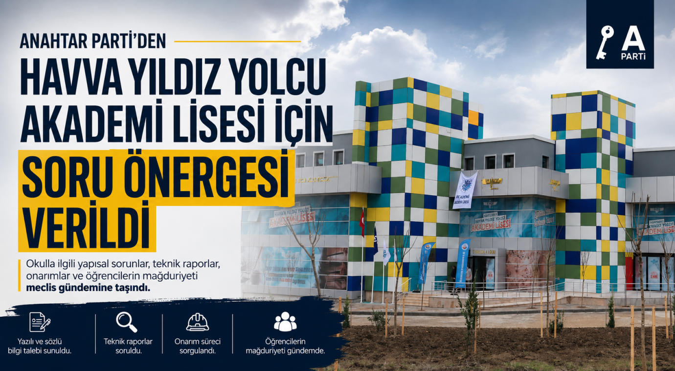 Anahtar Parti'den Havva Yıldız Yolcu Akademi Lisesi İçin Soru Önergesi