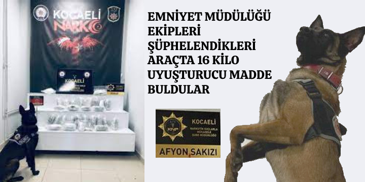 Şüpheli Araç'tan 16 Kiloya Yakın Uyuşturucu Madde Çıktı