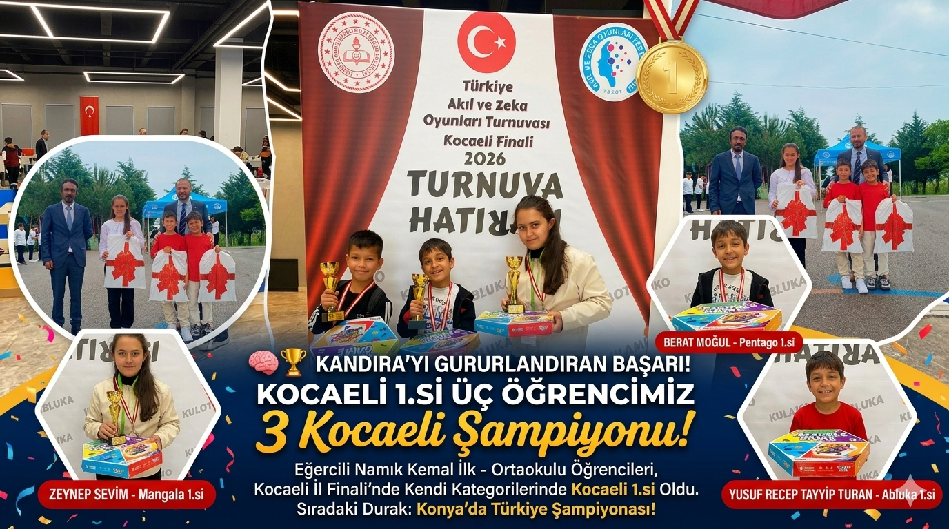 Kandıra'yı Gururlandıran Başarı, 3 Öğrenciden Kocaeli Birinciliği!
